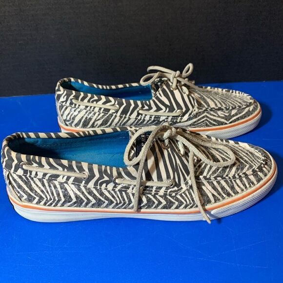 Sperry Zebra Sequin Boat Shoes - Picture 1 of 8